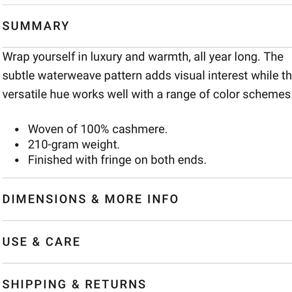 Williams Sonoma Cashmere throw Blanket excellent condition - Picture 5 of 6